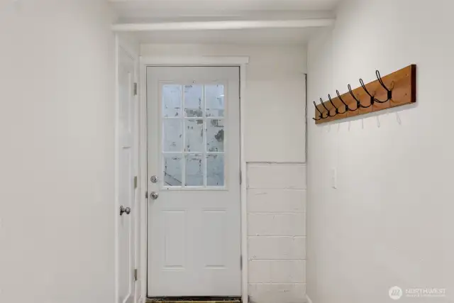 This is the separate entrance to the lower level. It can be accessed via stairs in the backyard.