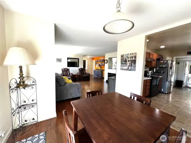 Open Concept from Living to Dining and to Kitchen