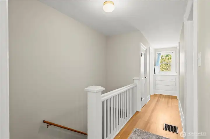 Upstairs built-in, fir floors