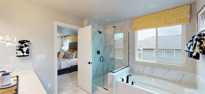 Photo is of a model home in another KB Home location; options and colors may vary based on your selections. Depictions of home, layout, location or other features/options, colors and color scheme, materials, fixtures, etc. are for showing purposes only and may not be included in the purchase price and availability may vary.