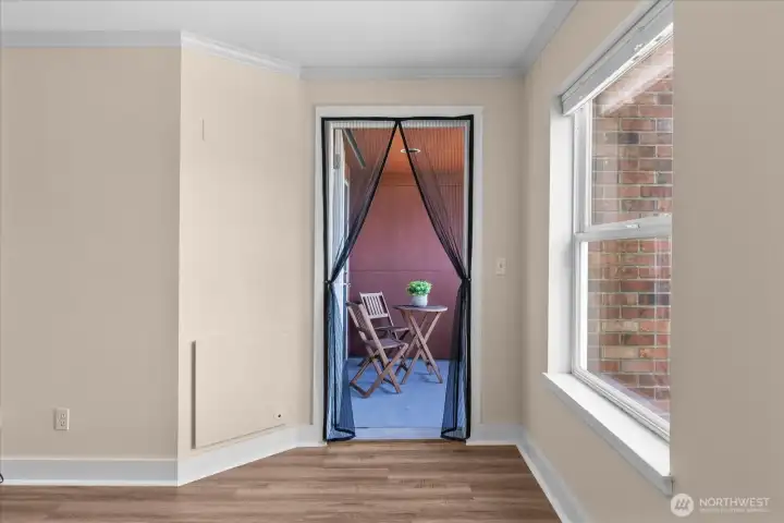 Balcony entrance from living room.