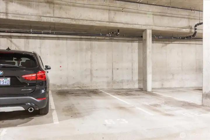 assigned middle parking spot.