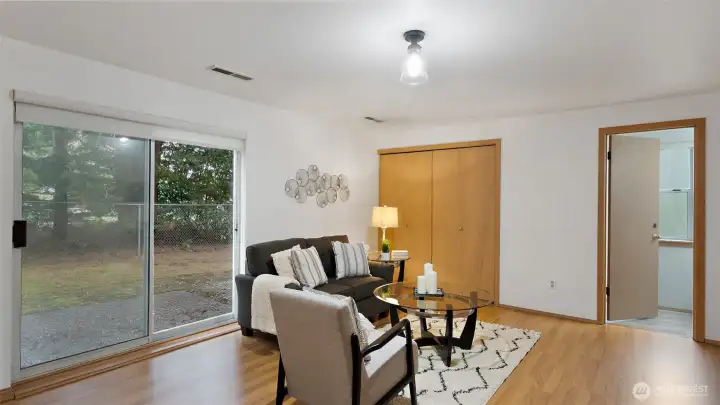 Back inside, let’s take a peek at the half bath - perfectly placed for convenience and freshly updated for everyday use.