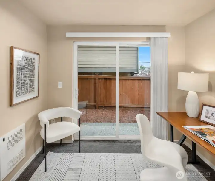 Lower level, bedroom/office space