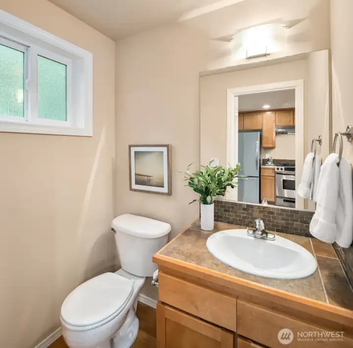 Main level powder room