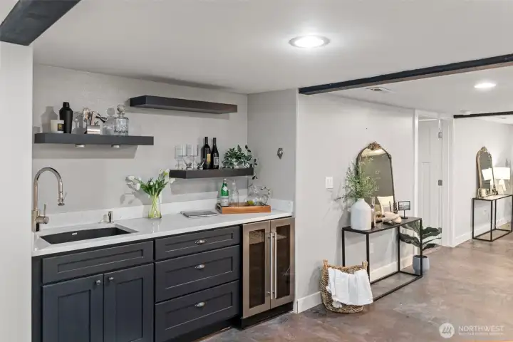 Lower level wet bar