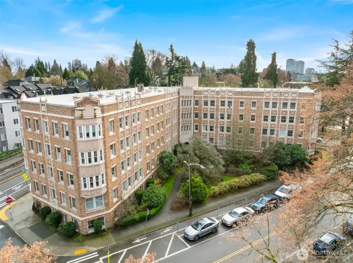University of Washington buildings in background show how close it is.