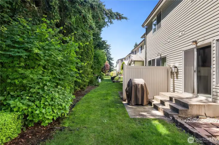 HOA takes care of the low-maintenance lawn.