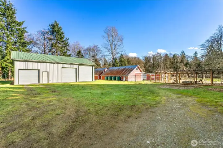 30'x48' shop with own bathroom, office and upstairs flex space (was used as a work-out room)