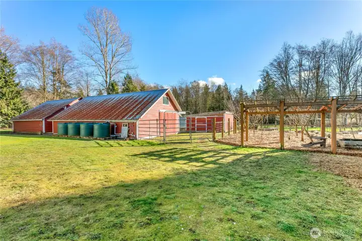 24'x74' barn plus lean-to and greenhouse (not pictured)