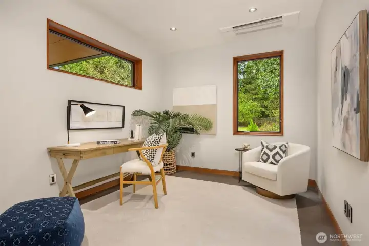 East wing 1st floor bedroom/ currently office with private bath