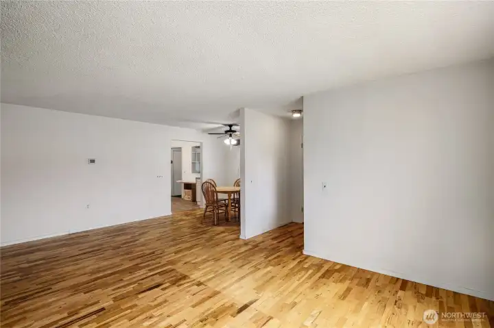 Living room, dining area and kitchen. Living room, dining area and kitchen.
