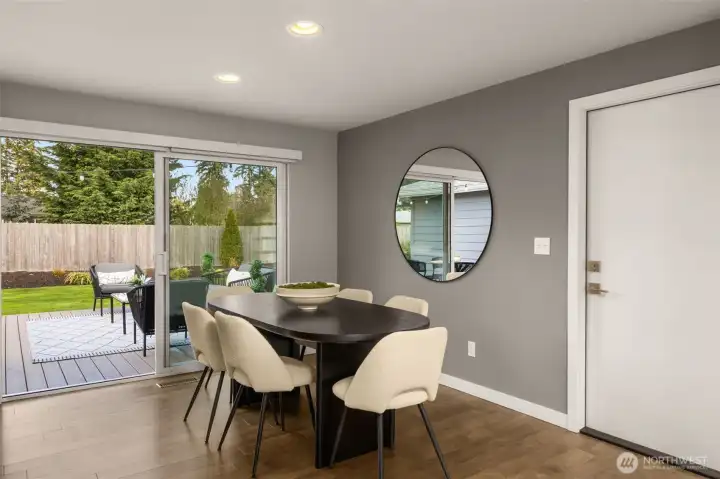 Enjoy dining inside or out on the low-maintenance deck.