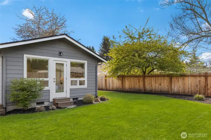 Access the yard off the primary ensuite