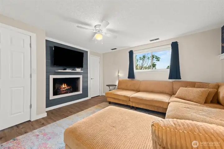 Fireplace and closet