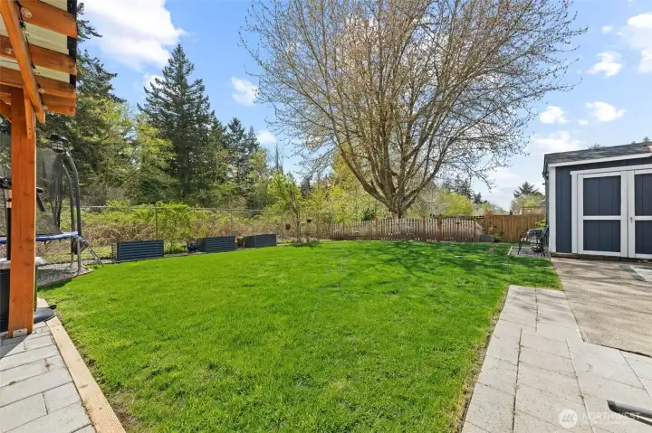 Beautiful backyard backs up to Farrell's Marsh!