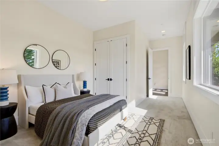 Double doors for the closet space make finding things a breeze!