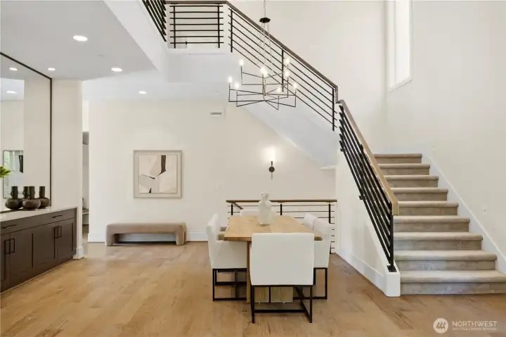 Grand entry with soaring ten-foot ceilings and abundant natural light