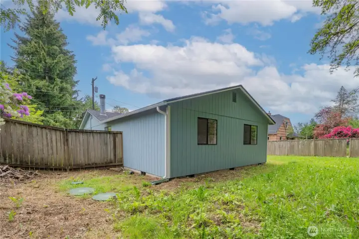 Another view of the large backyard.