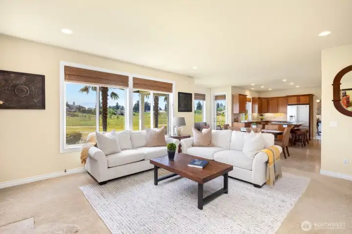 Enjoy gorgeous views of the pasture and sunsets from the picture windows!  Lots of natural light throughout the home.