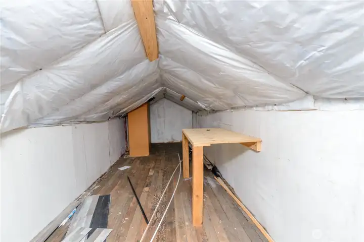 Lofted storage area.