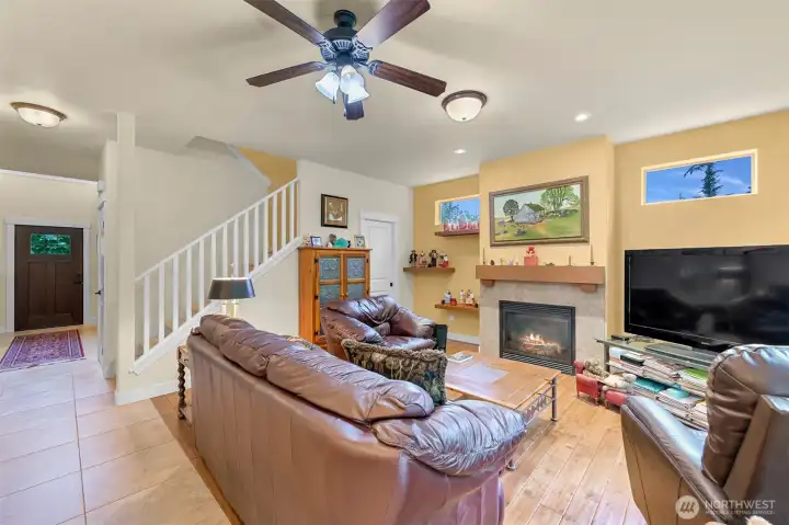 Family room is open to the kitchen