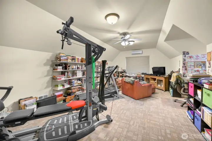 Big bonus room is great spot for home theatre, gym equipment, play room, office, or 4th bedroom