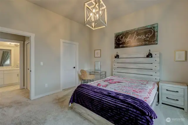 Lower bedroom looking toward the full bath