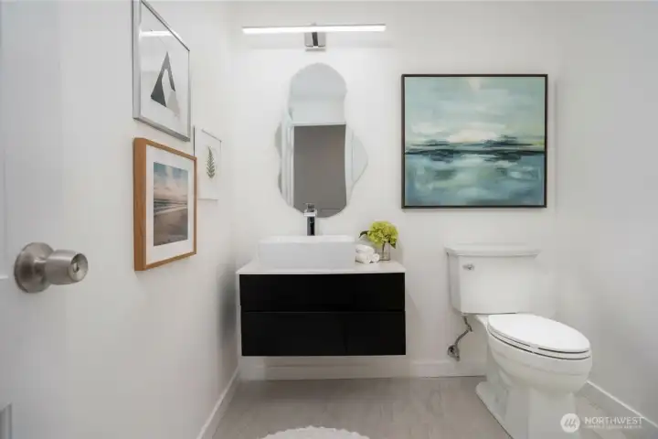 Modern half bath downstairs