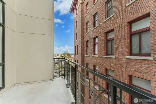 This condo unit #401 has the largest deck in the building.