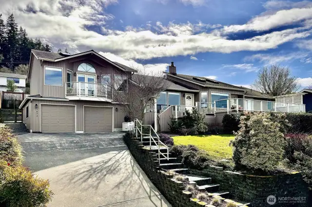 View from the street with Holmes Harbor behind you.