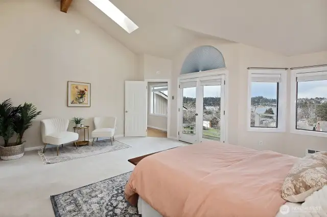 Another view from within the upper level primary. Doorway ahead brings you to the staircase that connects you to the rest of the house. Plenty of privacy and space here.