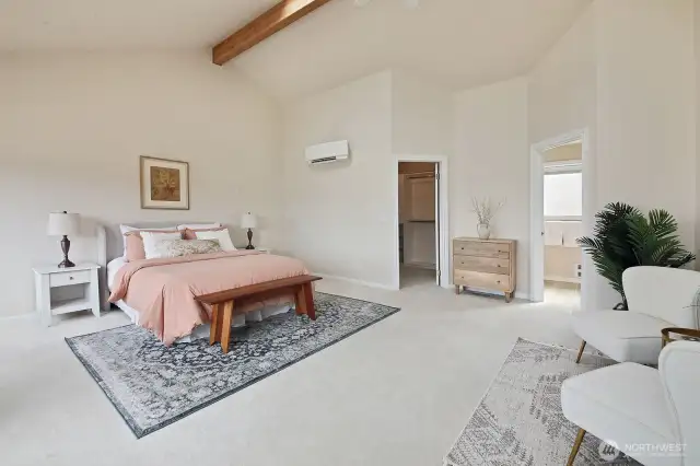 Ductless mini-split for heat and a/c. Let's go check out the walk-in closet and full bath.....