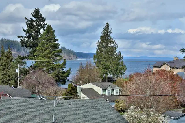 Looking northwest to Holmes Harbor. You will see Mt.Constitution on a clear day and can see part of the mountain in this photo.
