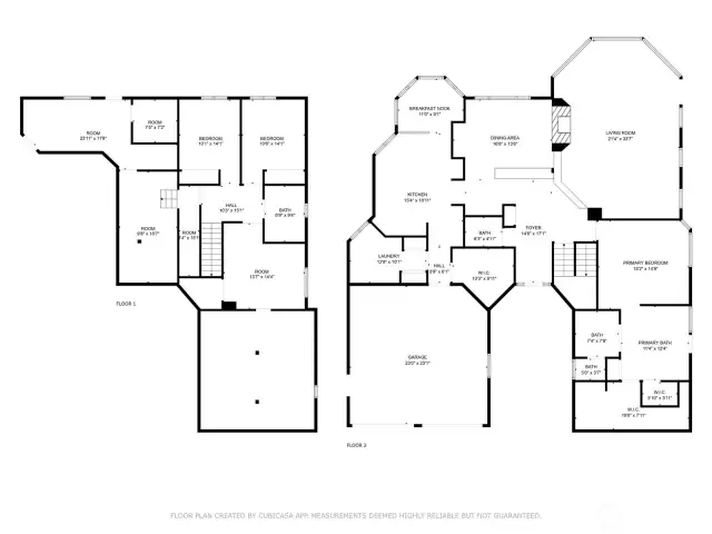 Floor plans of main and lower levels.