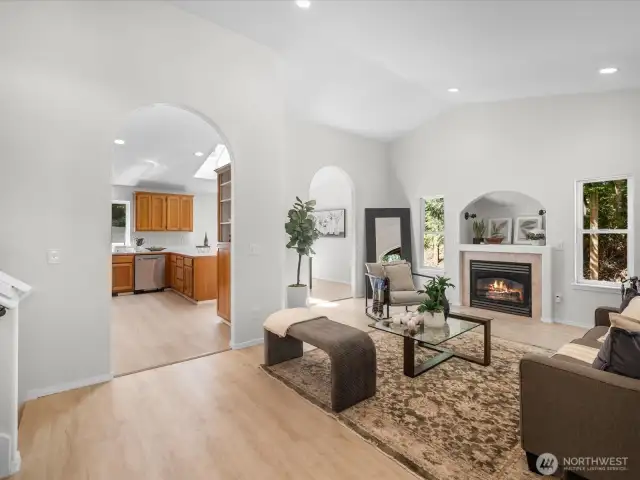 Fresh interior paint and updated trim give the room a modern yet cozy feel—perfect for both everyday living and entertaining guests.