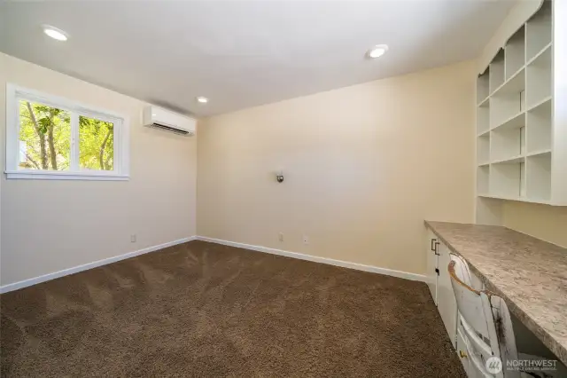 Upstairs Bed 2 - built in desk and bookshelf