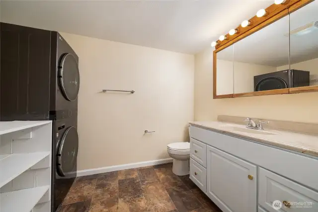 Mid-level bathroom and laundry