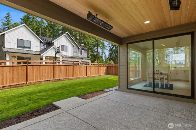 Covered Patio with Heaters for Year Round Comfort