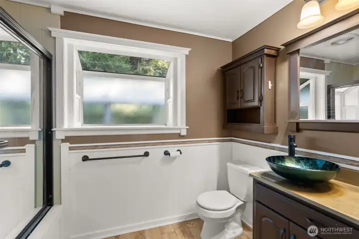 Main bath on upper level