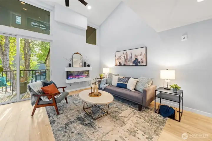 Enjoy the mood creating fireplace as you relax after a long day.