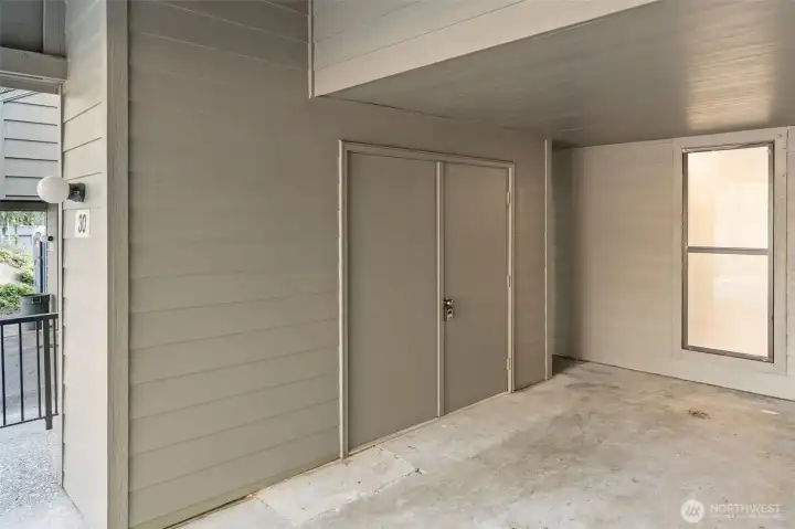 Huge storage area in carport.