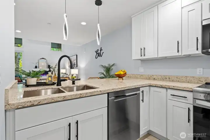 Open kitchen to enjoy cooking while entertaining.