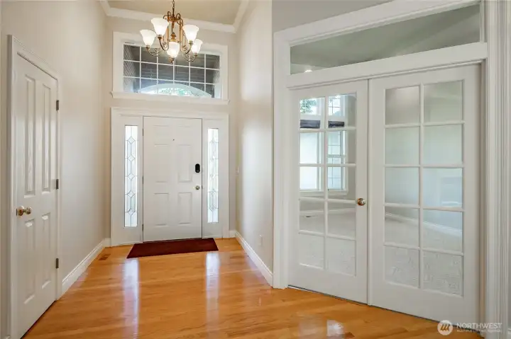 Grand Entry. Office through the french doors to the right.