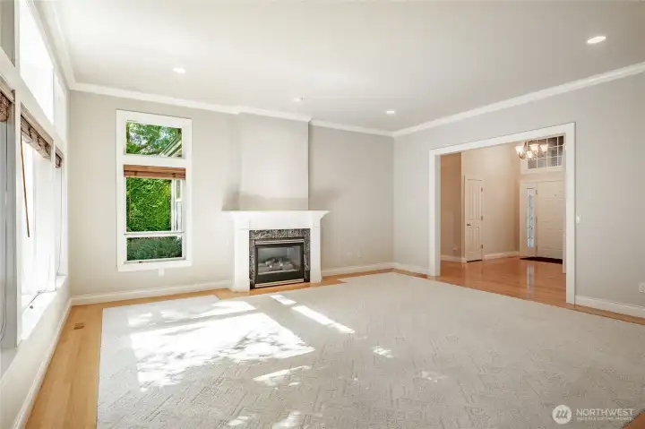Living room. hallway in the background leads to 2 Bedrooms and full bathroom.
