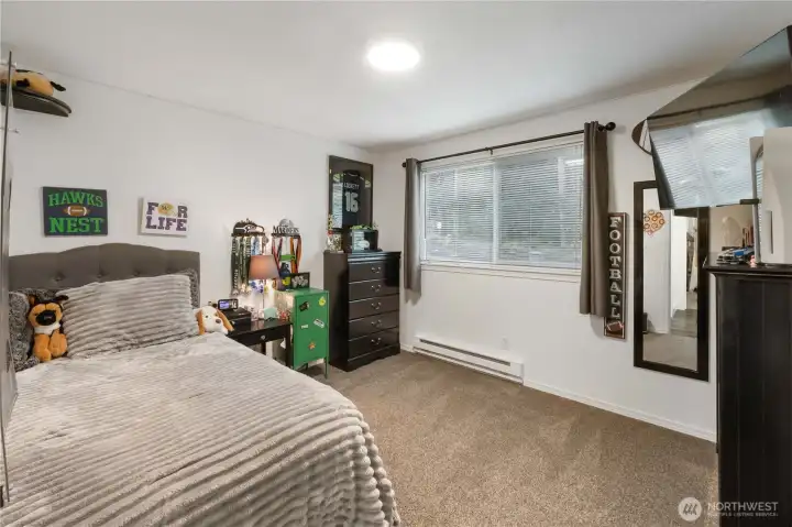 One of three bedrooms on main