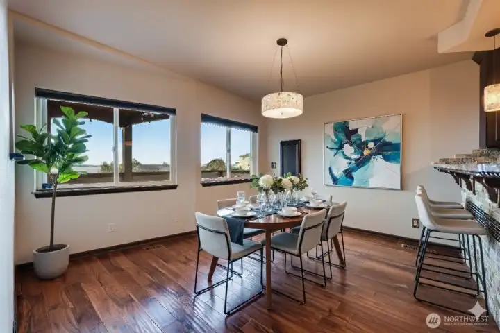 *Virtually Staged*  Enjoy meal time with the view of the water