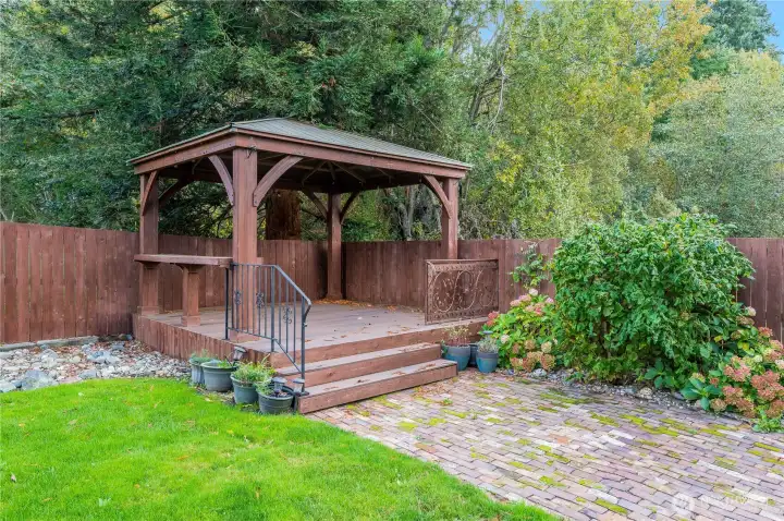 Great gazebo in the fully fenced backyard