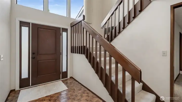 A charming entryway that feels open, warm, and welcoming