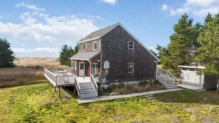 Detached shed with power—ideal for storage, hobbies, or easily converted into a cozy bunkhouse.